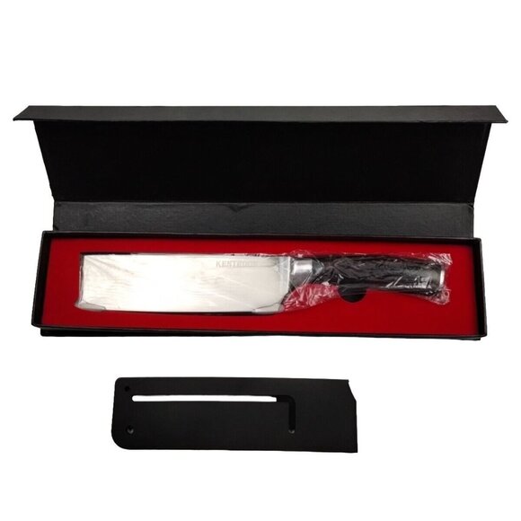 KENTROON 7-Inch Professional Nakiri Knife High Carbon Stainless Steel W/ Sheath - Picture 5 of 9